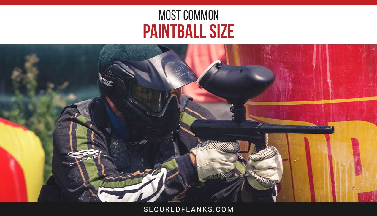 Person shooting with a paintball gun - Most Common Paintball Size.