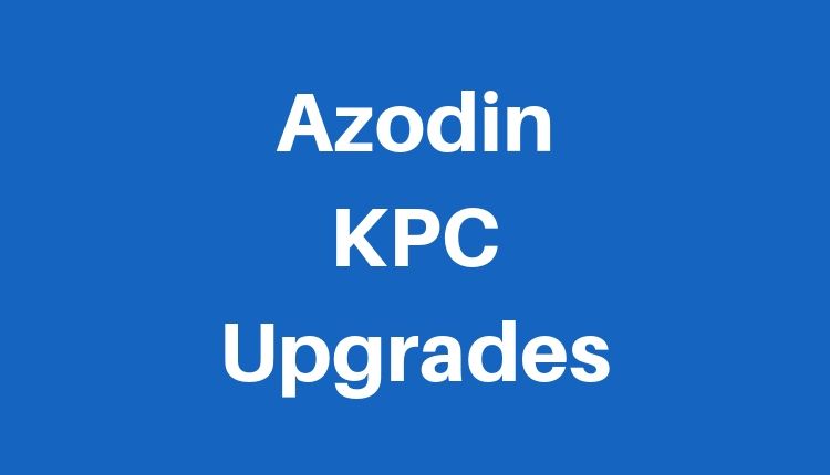 Azodin KPC Upgrades Written in White Letters on a Blue Background