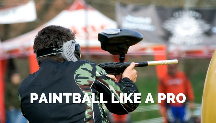 Pro Paintballer Shooting In Speedball Game