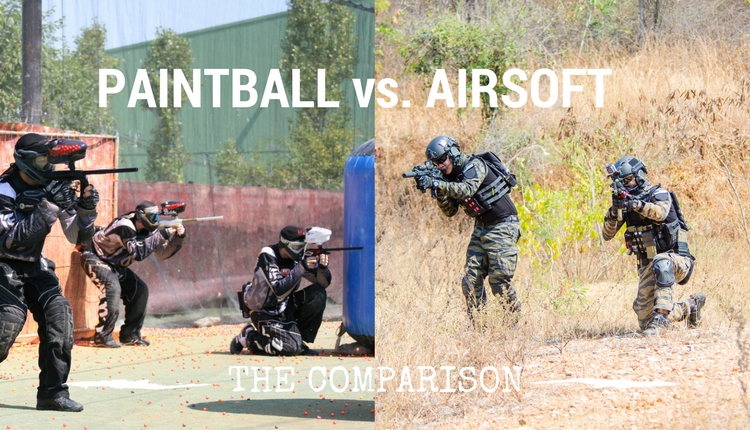 Paintball Players On One Side Airsoft Players On The Othere