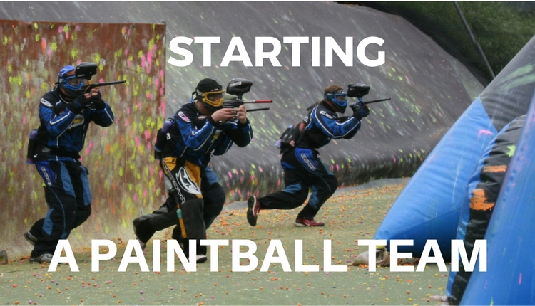 Paintball Team After A Speedball Round Has Just Began
