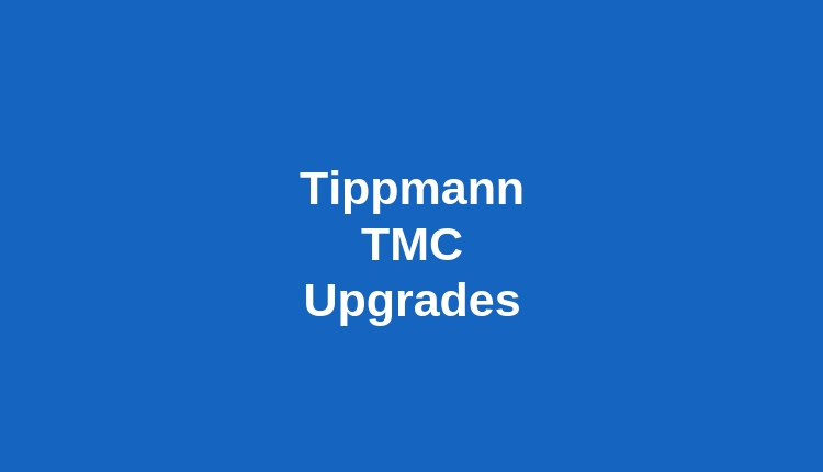 Blue Background with White Letters That Says Tippmann TMC Upgrades